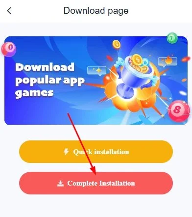 click complete installation